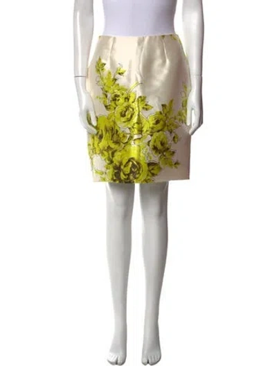 Pre-owned Lela Rose Wool Mini Skirt In Neutral
