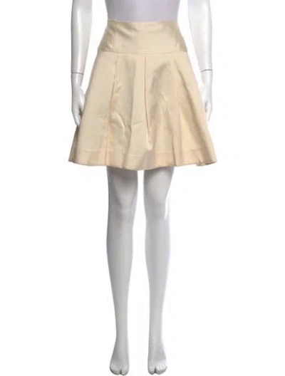 Pre-owned Lela Rose Wool Mini Skirt In Neutrals