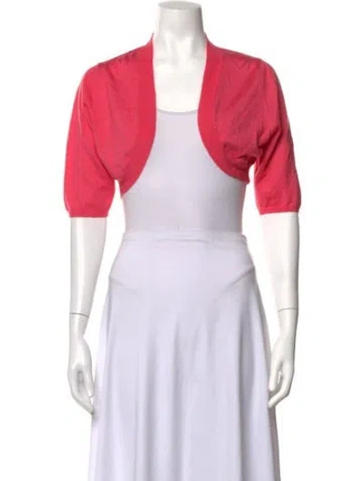 Pre-owned Lela Rose Wool Open Front Sweater W/ Tags In Pink