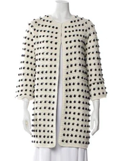 Pre-owned Lela Rose Wool Patterned Jacket In Neutral