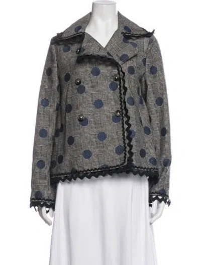 Pre-owned Lela Rose Wool Patterned Jacket W/ Tags In Multicolor