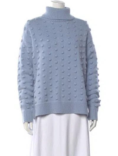 Pre-owned Lela Rose Wool Patterned Sweater In Blue