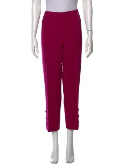 Pre-owned Lela Rose Wool Straight Leg Pants W/ Tags In Pink