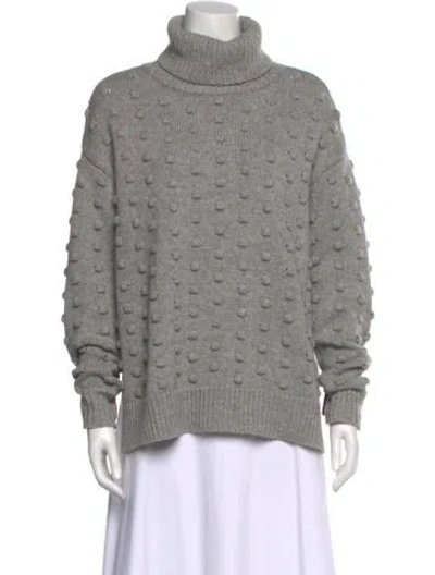Pre-owned Lela Rose Wool Turtleneck Sweater In Gray