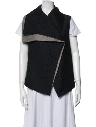 Pre-owned Lela Rose Wool Vest In Black