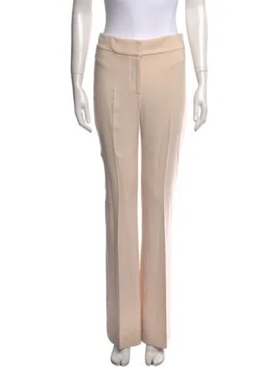 Pre-owned Lela Rose Wool Wide Leg Pants In Pink