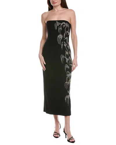 Lela Rose Wool-blend Sheath Dress In Black