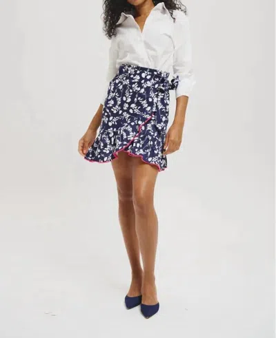 Lele De Baltzac Flore Skirt In Navy In Blue