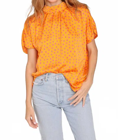 Lele De Baltzac Sistine Tulip Sleeves Top In Yellow In Multi