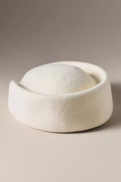 Lele Sadoughi 100% Wool Contoured Hat In Ivory