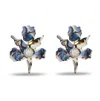 Lele Sadoughi Abalone Crystal Lily Earrings In Pacific In Blue