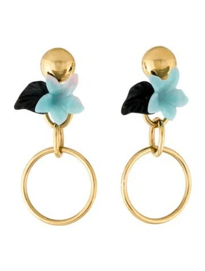 Pre-owned Lele Sadoughi Acetate Floral Drop Earrings In Multi