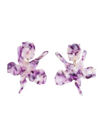 Pre-owned Lele Sadoughi Acetate Lily Drop Earrings In Multi