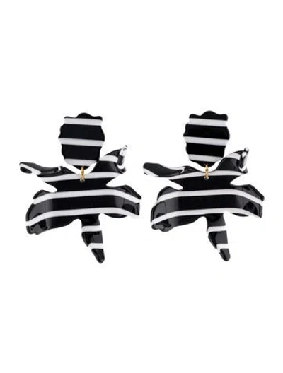 Pre-owned Lele Sadoughi Acetate Paper Lily Drop Earrings In Multicolor