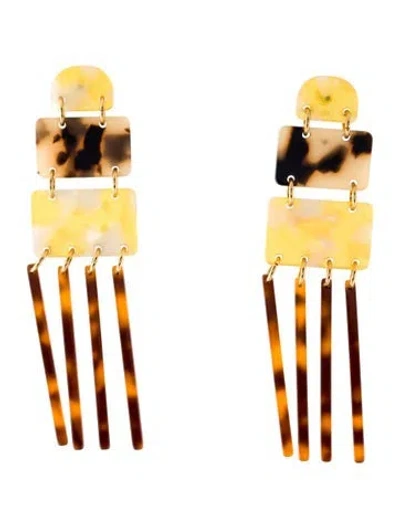 Pre-owned Lele Sadoughi Acetate Rio Carnival Drop Earrings In Multi