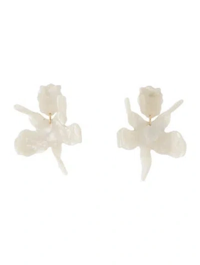 Pre-owned Lele Sadoughi Acetate Small Paper Lily Drop Earrings In Multi