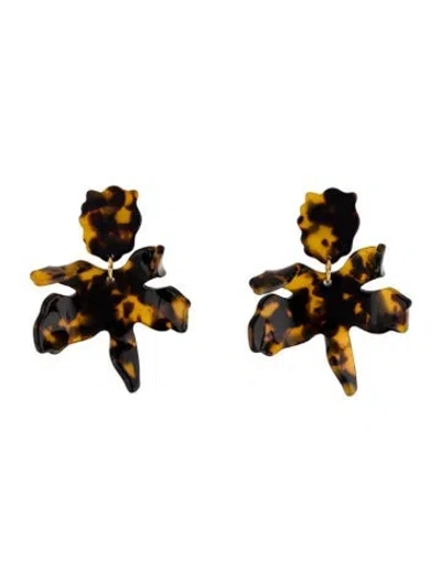 Pre-owned Lele Sadoughi Acetate Small Paper Lily Drop Earrings In Multi