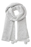 Lele Sadoughi After Party Pompom Baby Alpaca Blend Scarf In Gray