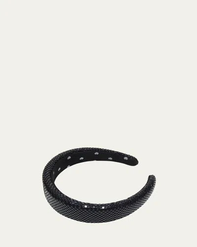 Lele Sadoughi Alice Chain Mail Headband In Jet