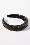 Lele Sadoughi Alice Crystal Edge Padded Headband In Grey