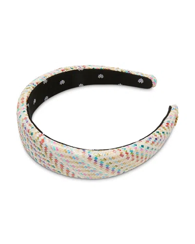 Lele Sadoughi Alice Raffia Medley Headband In Gray