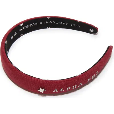 Lele Sadoughi Alpha Phi Charlotte Headband In Burgundy