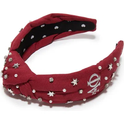 Lele Sadoughi Alpha Phi Knotted Headband In Burgundy