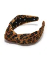 Lele Sadoughi Animal Print Faux Fur Classic Knotted Headband In Brown
