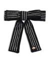 Lele Sadoughi Pinestripe Crystal Antoinette Bow In Black/silver