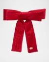 Lele Sadoughi Antoinette Pinstripe Bow In Lipstick Red 600