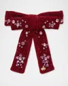 Lele Sadoughi Antoinette Swarovski Bow Barrette In Dark Rose 500
