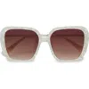 Lele Sadoughi Athens Oversized Sunglasses In White