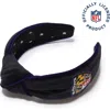 Lele Sadoughi Baltimore Ravens Embroidered Knotted Headband In Black