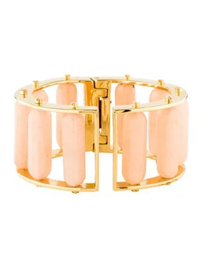 Pre-owned Lele Sadoughi Bar Stone Hinged Slider Bangle In Multi