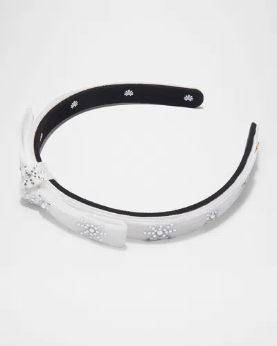 Lele Sadoughi Bardot Crystal Starlight Headband In White