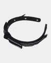 Lele Sadoughi Bardot Embellished Bow Headband In Jet