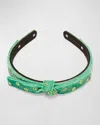 Lele Sadoughi Bardot Embellished Ribbon Headband In Leaf Green