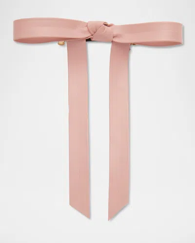 Lele Sadoughi Bardot Faux Leather Bow Barrette In Pink