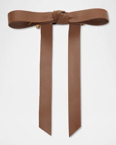 Lele Sadoughi Bardot Faux Leather Bow Barrette In Brown