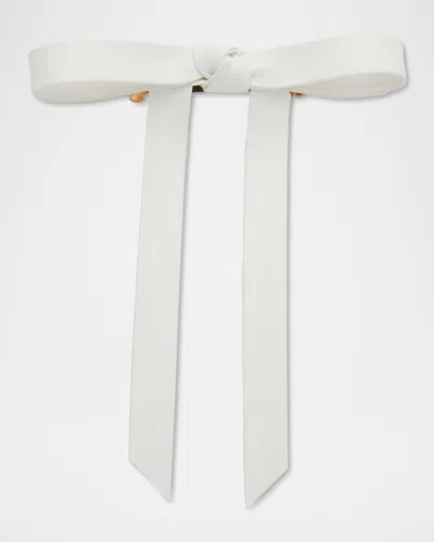 Lele Sadoughi Bardot Metallic Bow Barrette In Silver
