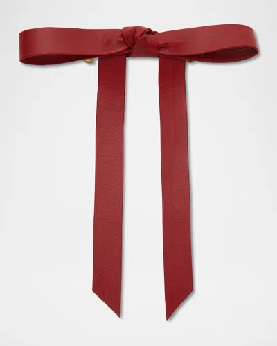 Lele Sadoughi Bardot Faux Leather Bow Barrette In Red