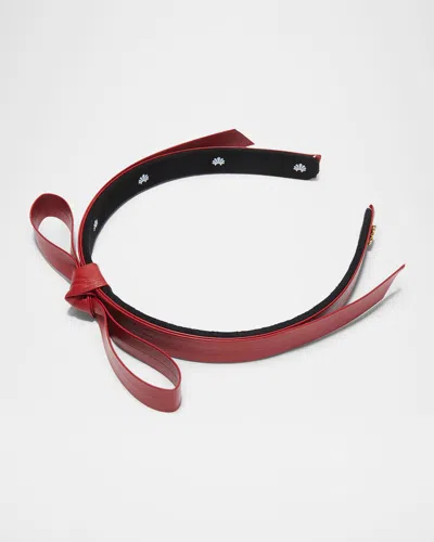 Lele Sadoughi Bardot Faux Leather Headband In Red