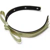 Lele Sadoughi Bardot Silk Blend Satin Ribbon Headband In Green