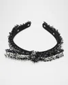 Lele Sadoughi Tweed Ribbon Headband In Jet 001