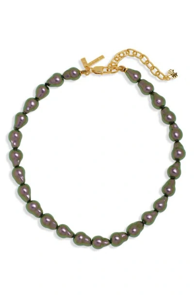 Lele Sadoughi Baroque Imitation Pearl Collar Necklace In Tahitian Pearl