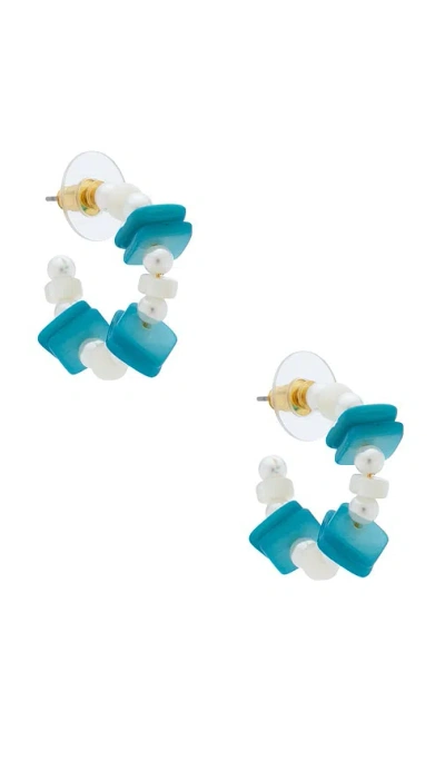 Lele Sadoughi Beach Club Hoop Earrings In Blue