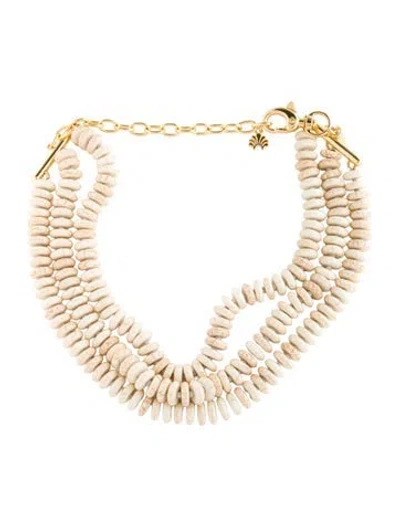Pre-owned Lele Sadoughi Bead Collar Necklace, 17.25" In Multicolor