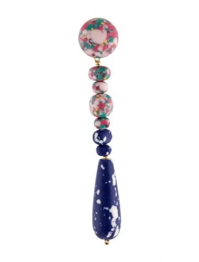 Pre-owned Lele Sadoughi Bead Single Drop Earring In Multi
