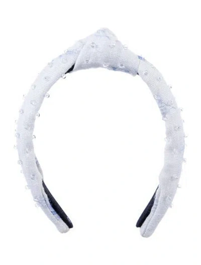 Pre-owned Lele Sadoughi Beaded Cloth Headband In Neutral