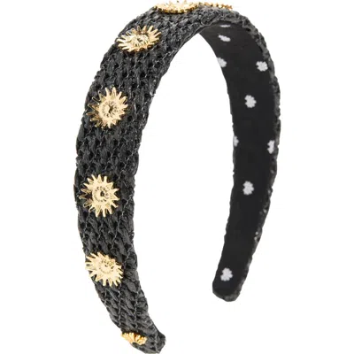 Lele Sadoughi Besette Sun Raffia Headband In Black